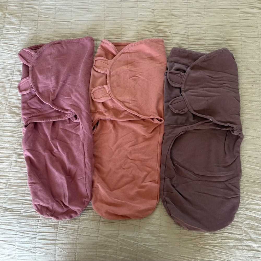 Comfy Cubs Easy Swaddle Blanket for 0-3 months - Blush, Mauve, Mulberry